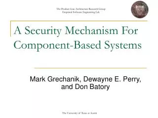 A Security Mechanism For Component-Based Systems