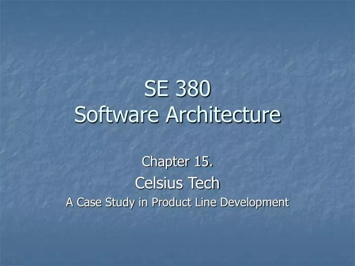 se 380 software architecture