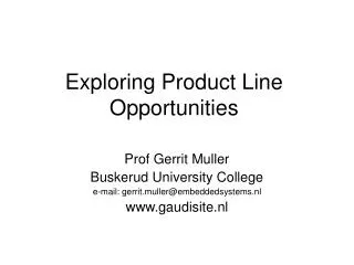 Exploring Product Line Opportunities