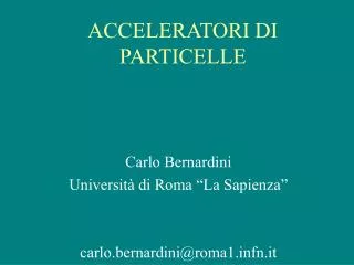 acceleratori di particelle