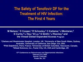 The Safety of Tenofovir DF for the Treatment of HIV Infection: The First 4 Years