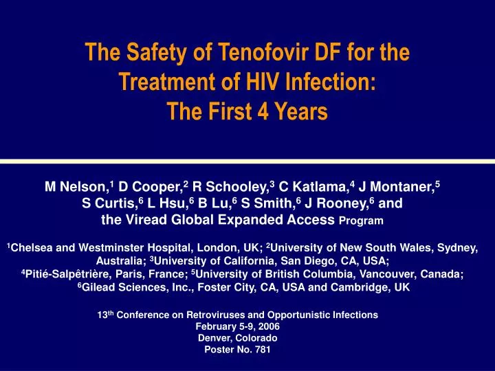 the safety of tenofovir df for the treatment of hiv infection the first 4 years