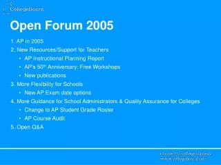 Open Forum 2005