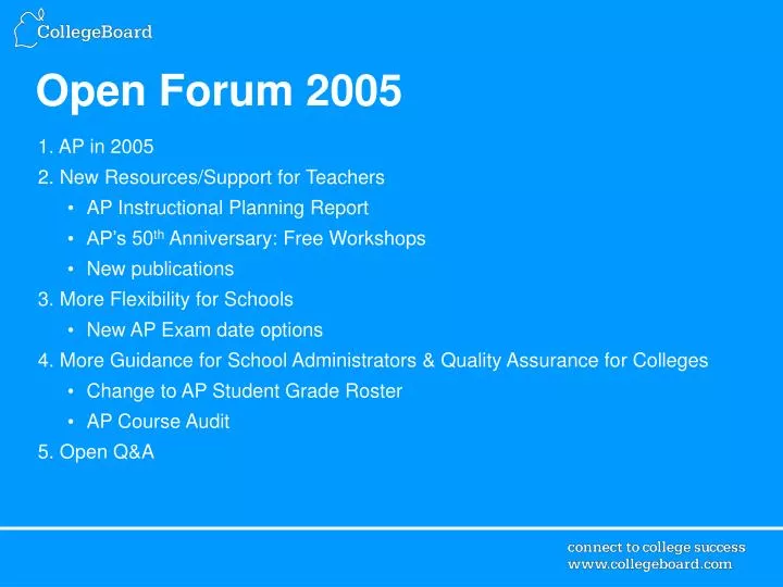 open forum 2005