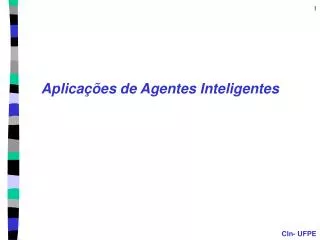 Aplicações de Agentes Inteligentes