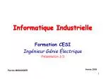 Informatique Industrielle - slide 1