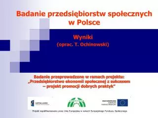 Badanie przedsiębiorstw społecznych w Polsce