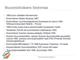 suunnistuksen historiaa