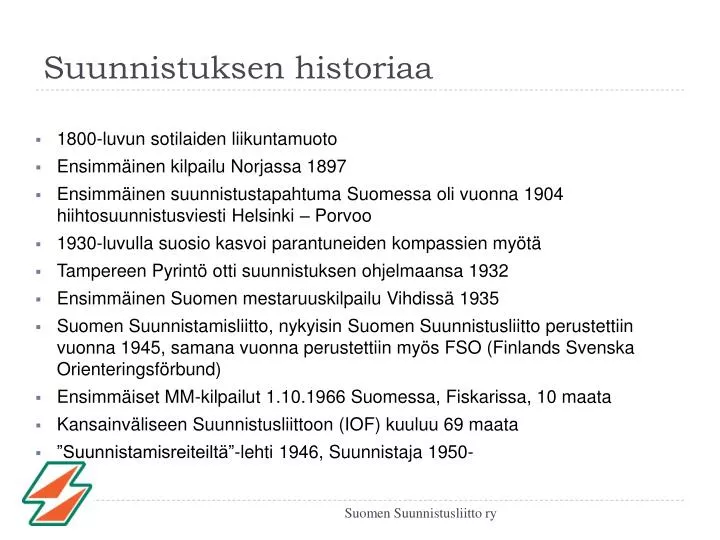 suunnistuksen historiaa