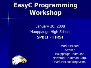 EasyC Programming Workshop