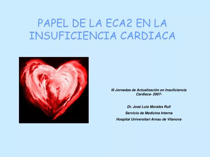papel de la eca2 en la insuficiencia cardiaca