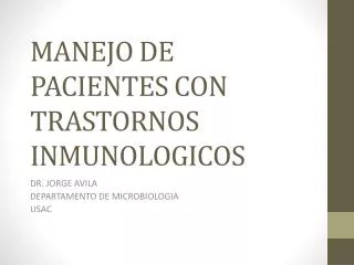 manejo de pacientes con trastornos inmunologicos