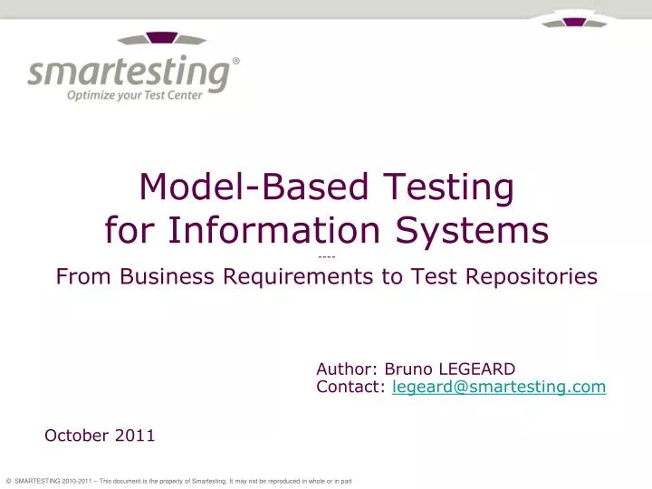 model based testing for information systems from business requirements to test repositories