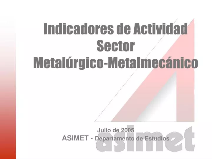 indicadores de actividad sector metal rgico metalmec nico
