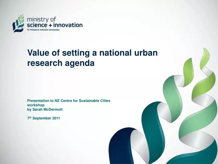 value of setting a national urban research agenda