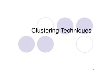 Clustering Techniques
