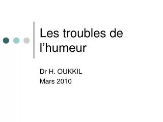 les troubles de l humeur