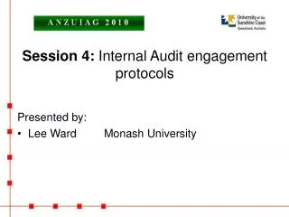 Session 4: Internal Audit engagement protocols