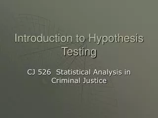 Introduction to Hypothesis Testing