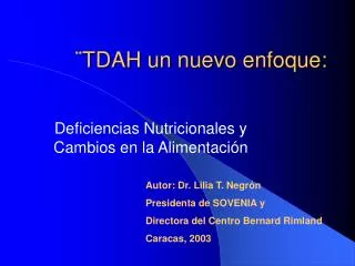 tdah un nuevo enfoque