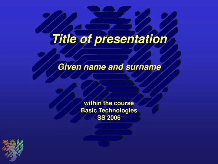 title of presentation