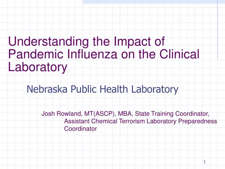 understanding the impact of pandemic influenza on the clinical laboratory