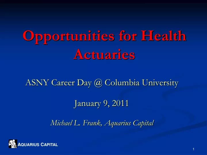 opportunities for health actuaries