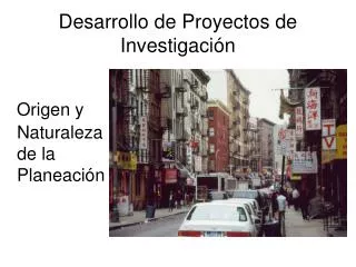 desarrollo de proyectos de investigaci n