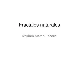 Fractales naturales
