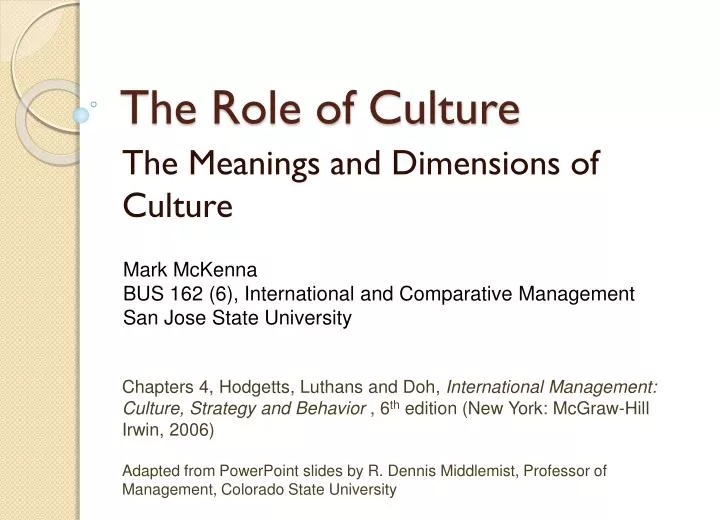 the role of culture