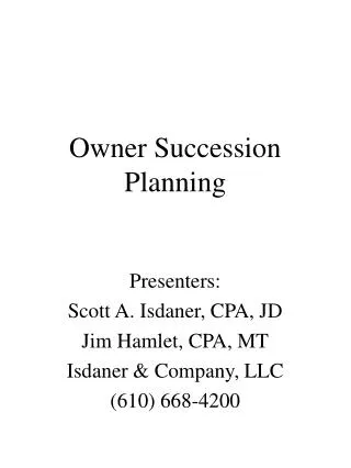 Owner Succession Planning
