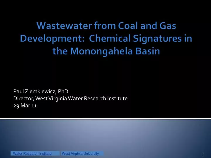 paul ziemkiewicz phd director west virginia water research institute 29 mar 11