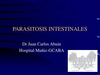 PARASITOSIS INTESTINALES