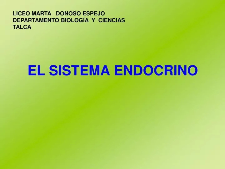 el sistema endocrino