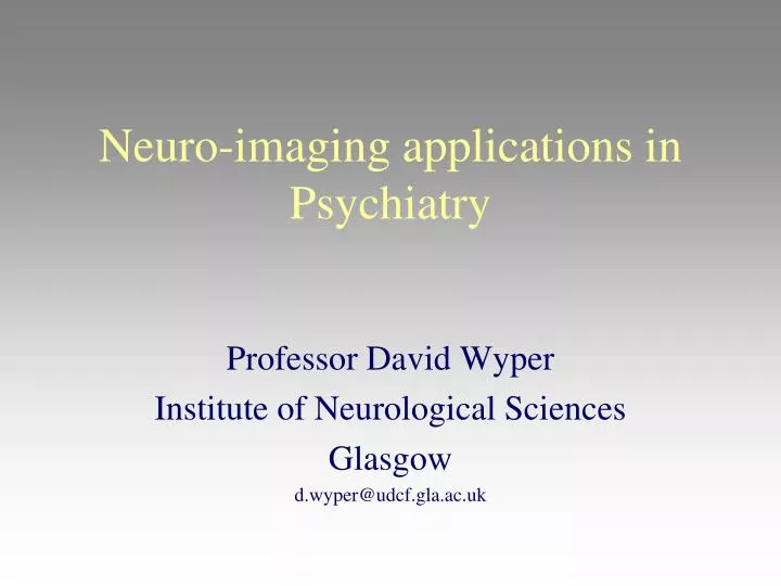 neuro imaging applications in psychiatry