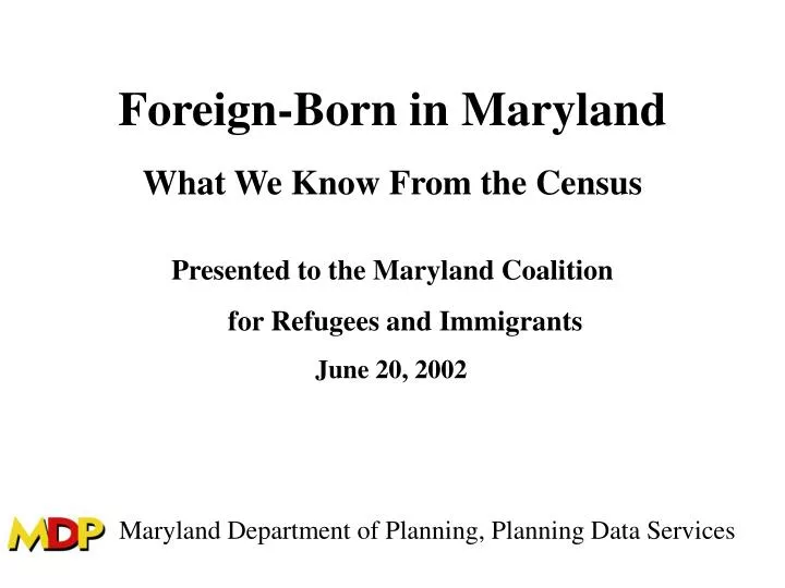 foreign born in maryland