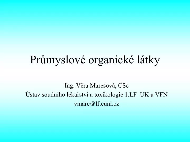 pr myslov organick l tky