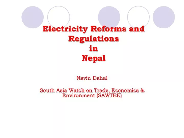 electricity reforms and regulations in nepal