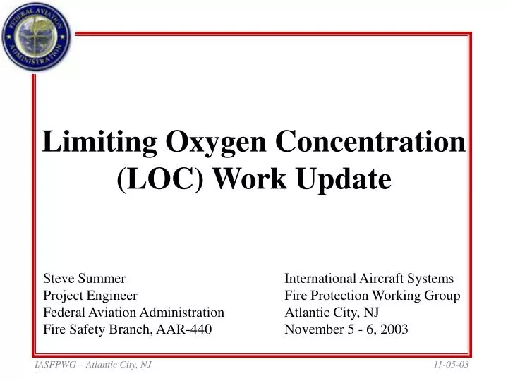 limiting oxygen concentration loc work update
