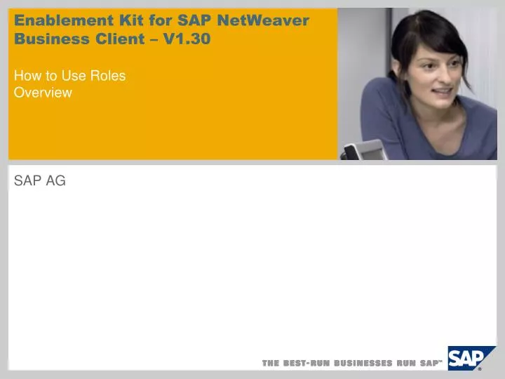 enablement kit for sap netweaver business client v1 30 how to use roles overview