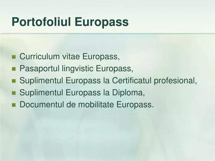 portofoliul europass