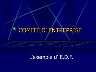 comite d entreprise