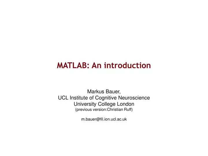 matlab an introduction