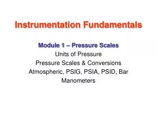 Instrumentation Fundamentals