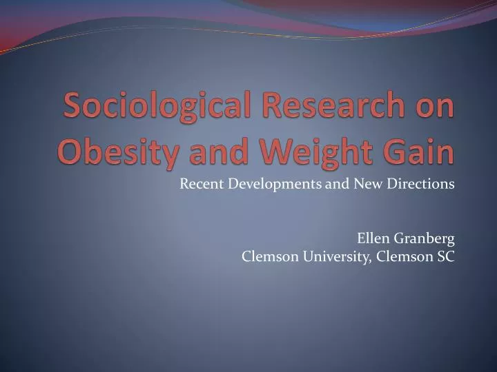 sociological research on obesity and weight gain