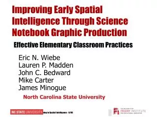 Improving Early Spatial Intelligence Through Science Notebook Graphic Production Effective Elementary Classroom Practice
