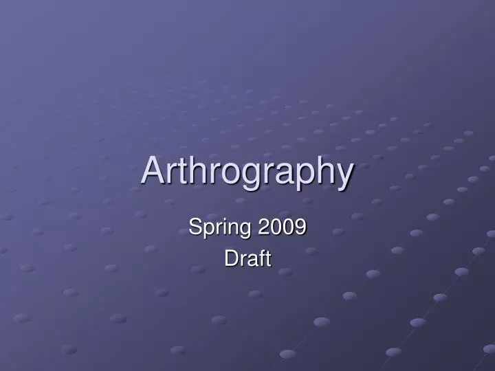 arthrography