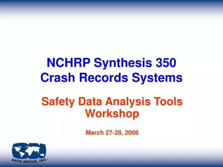nchrp synthesis 350 crash records systems