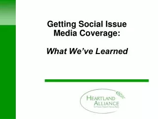Getting Social Issue Media Coverage: What We’ve Learned