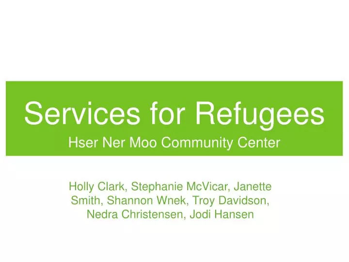 services for refugees